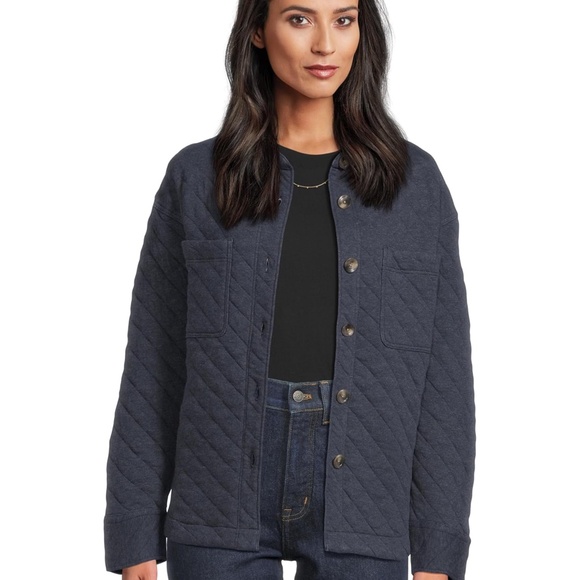 Faherty Epic Quilt Shirt Jacket Black Heather - Picture 4 of 5